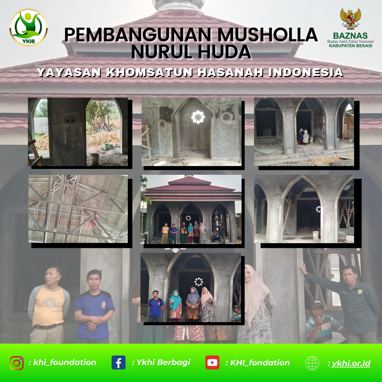 Progres Pembangunan Mushola Nurul Huda Ykhi Yayasan Yatim Piatu Dhuafa